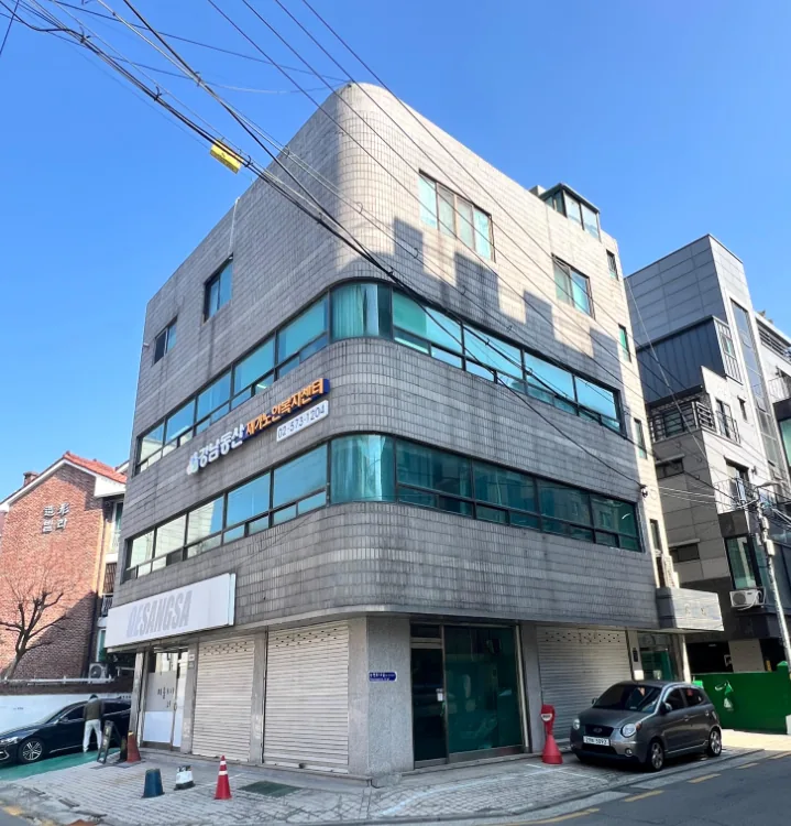 강남구 개포동 1199-9 코너 건물 전경 – 6m·6m 도로가 만나는 지하1~지상4층 건물
