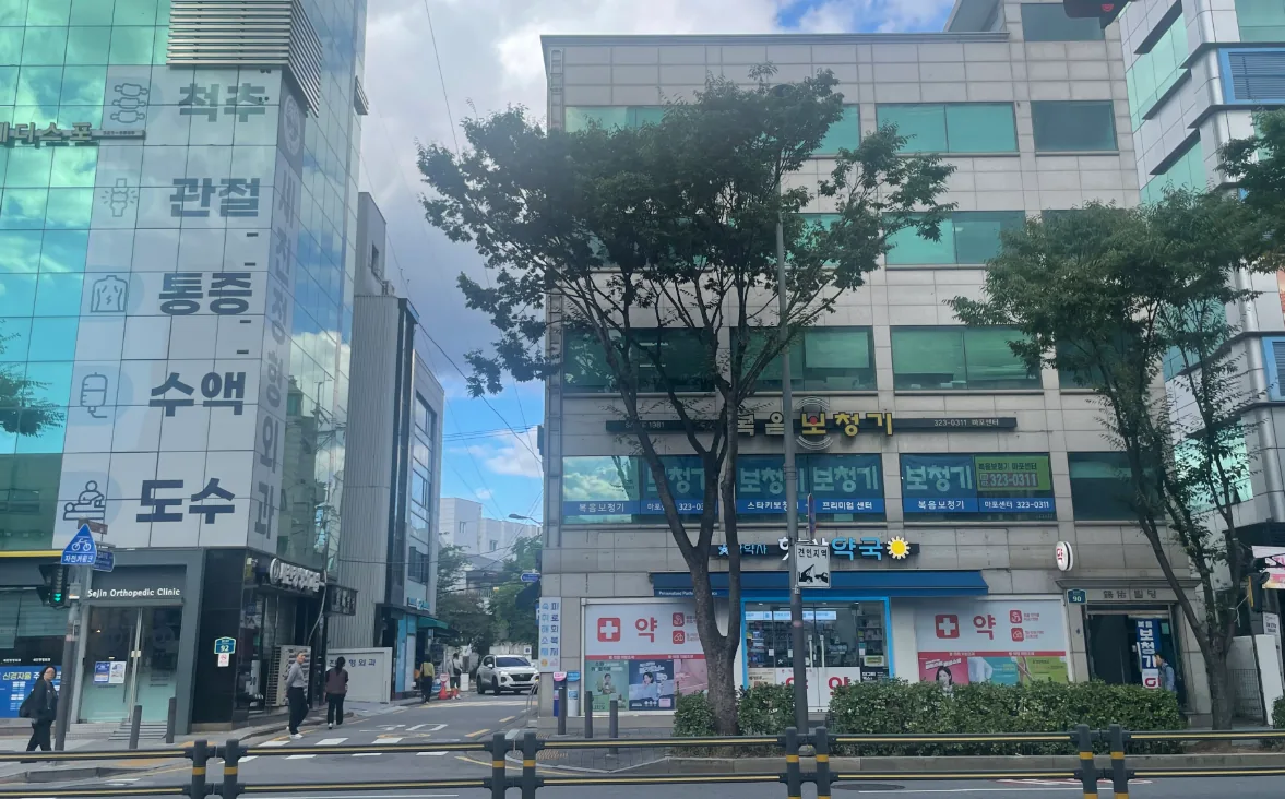 서교동 441-2 앞 30m 대로변 – 가로수와 횡단보도가 있는 망원역 대로 전경